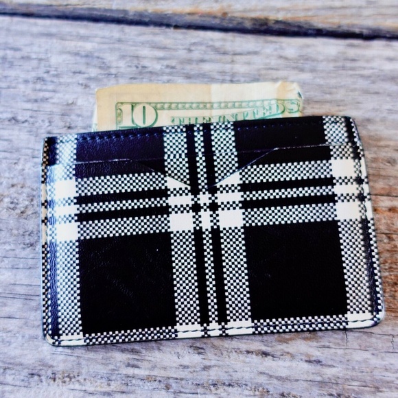 Alexander McQueen Mens Wallet Vintage Plaid Black White With Original Box - Picture 9 of 10